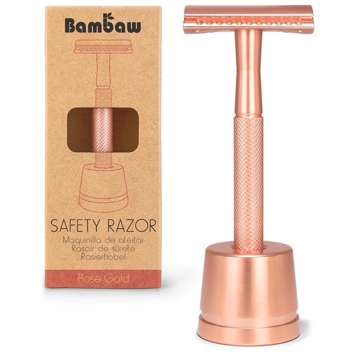 [BBW207] Maquineta d'afaitar (or rosa) amb suport